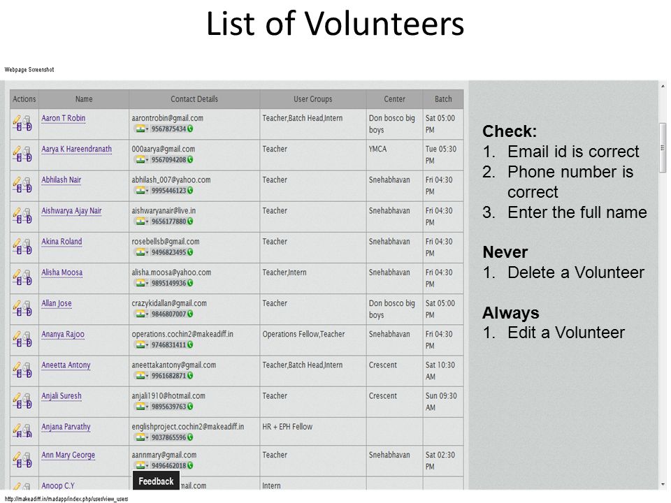 madapp its no rocket science what does it do its an information volunteer list