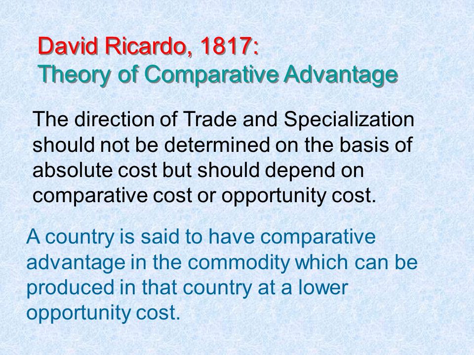 comparative cost advantage