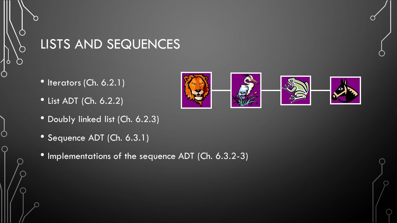 CH 6. VECTORS, LISTS, AND SEQUENCES ACKNOWLEDGEMENT: THESE SLIDES ARE ...