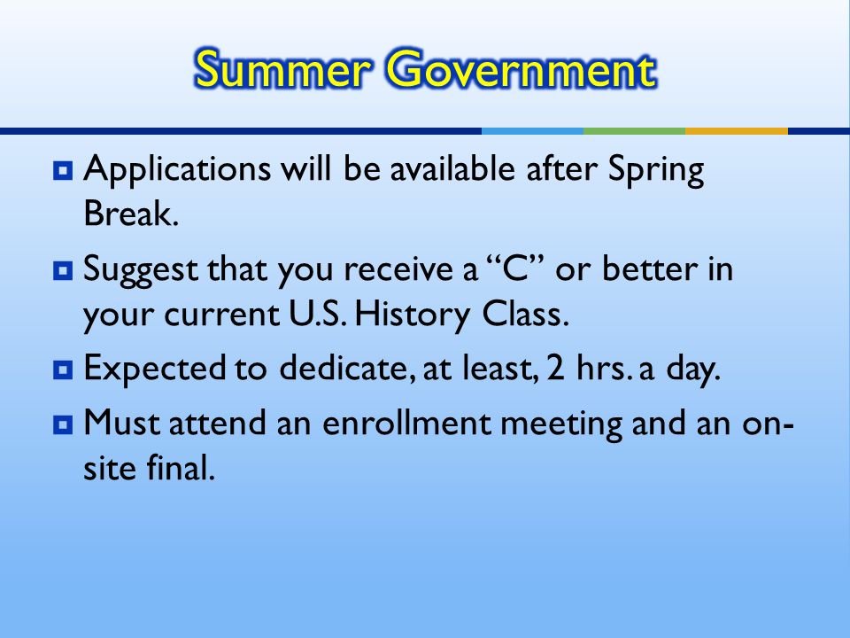  Applications will be available after Spring Break.