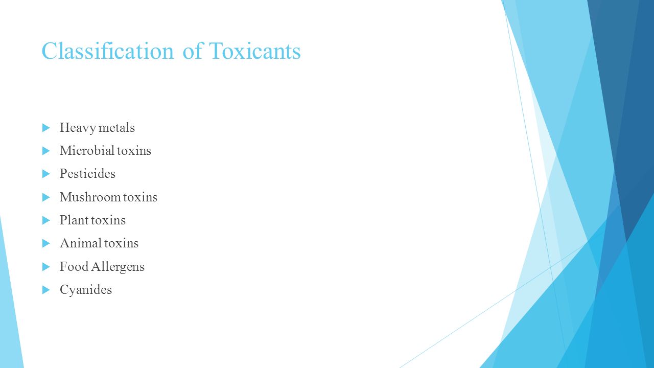 classification of food toxins
