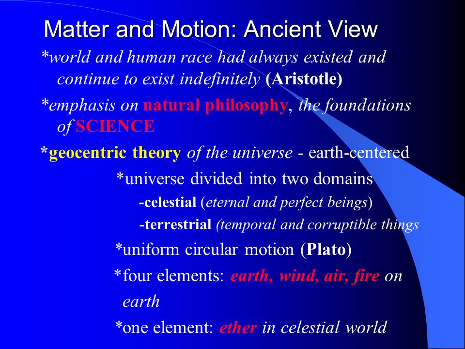 Matter and Motion