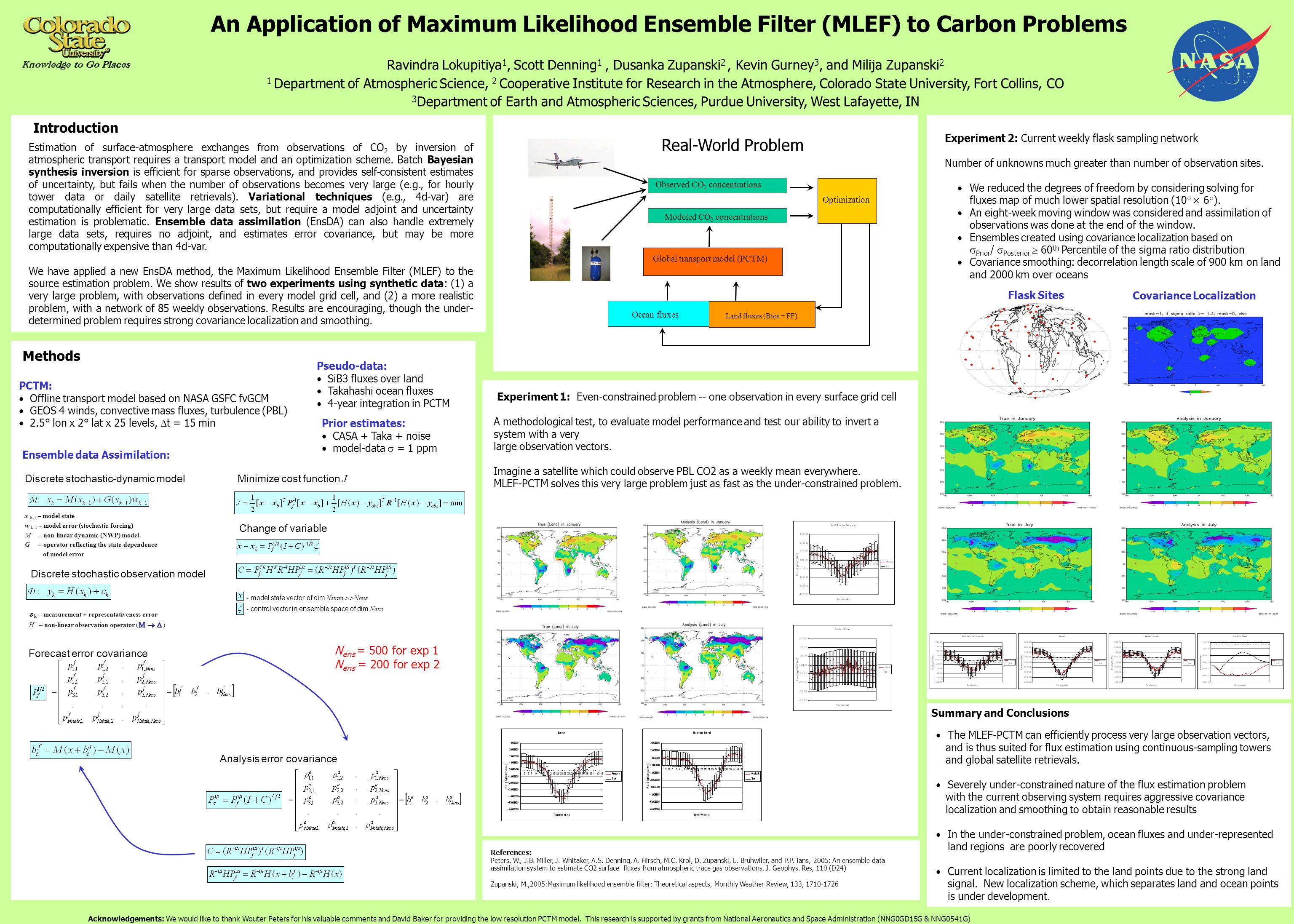 An Lication Of Maximum Likelihood Ensemble Filter Mlef To Lication Of Maximum Likelihood Ensemble Filter Mlef To Carbon Problems Ravindra Lokupitiya 1 Scott Denning Dusanka Zupanski 2 Kevin Gurney 3