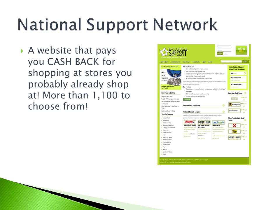  A website that pays you CASH BACK for shopping at stores you probably already shop at.