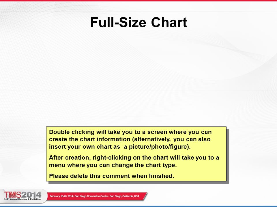 Full-Size Chart Double clicking will take you to a screen where you can create the chart information (alternatively, you can also insert your own chart as a picture/photo/figure).