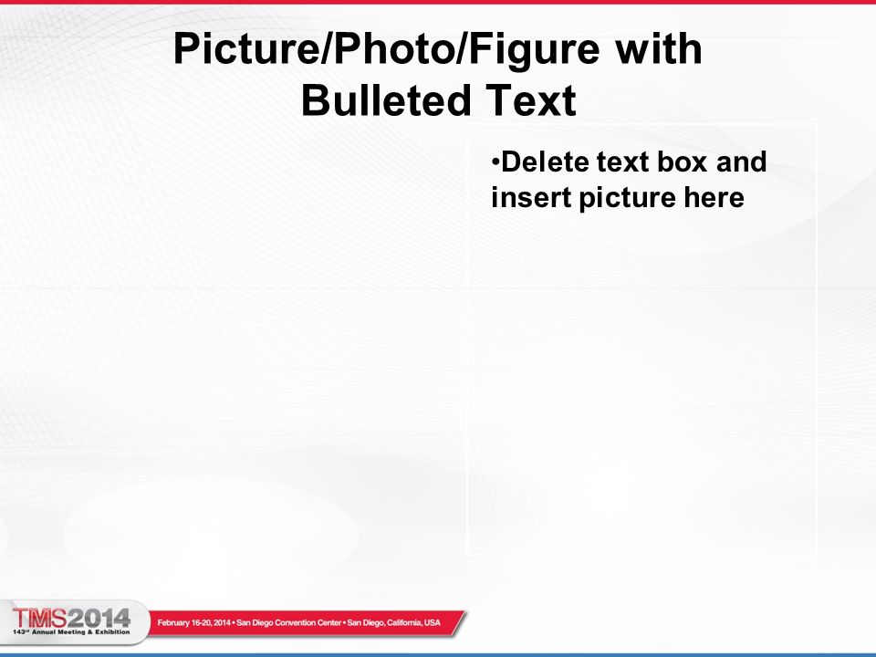 Picture/Photo/Figure with Bulleted Text Delete text box and insert picture here