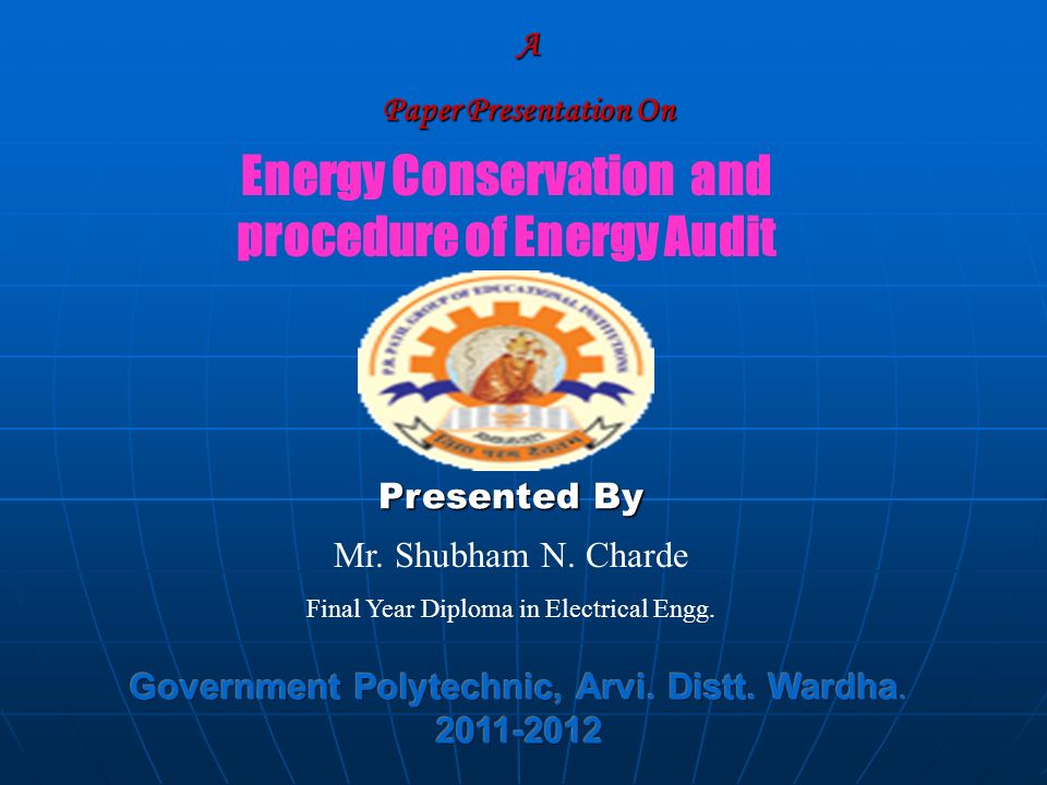 a paper presentation on