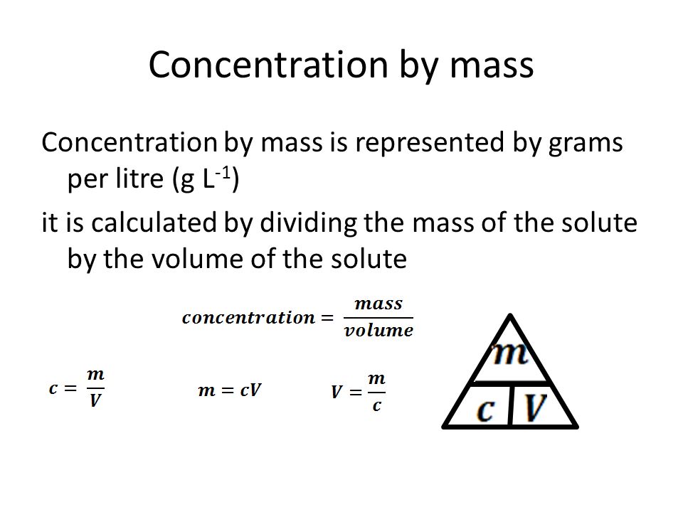 Solutions A solution is formed when a substance is dissolved in a liquid.  The concentration of the solution may be expressed as – grams per Litre g L  ppt download