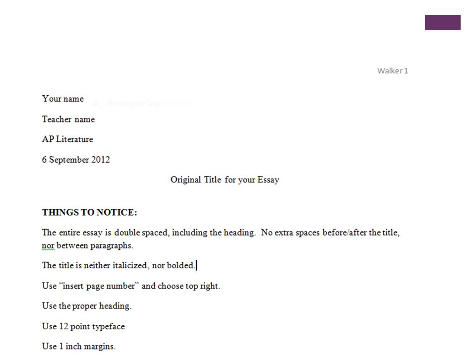revision in ap lit mla format 1 use header function to add page