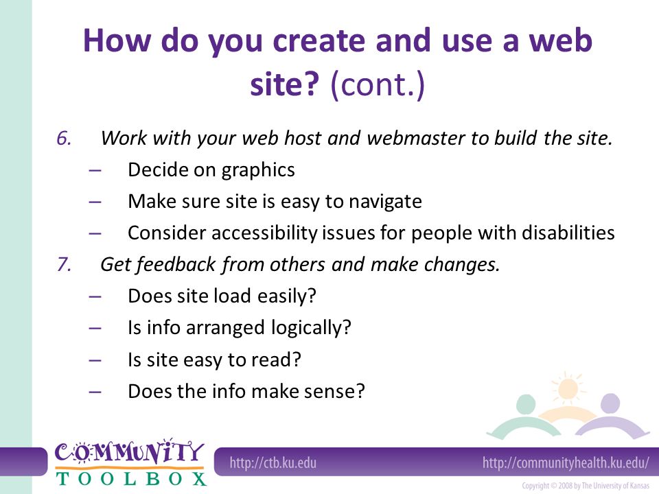 How do you create and use a web site.