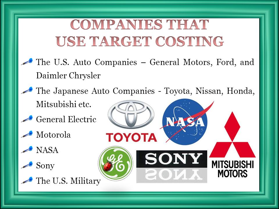 target costing companies