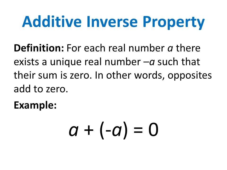 Multiplicative Identity Property Definition: The number 1 preserves identities under multiplication.