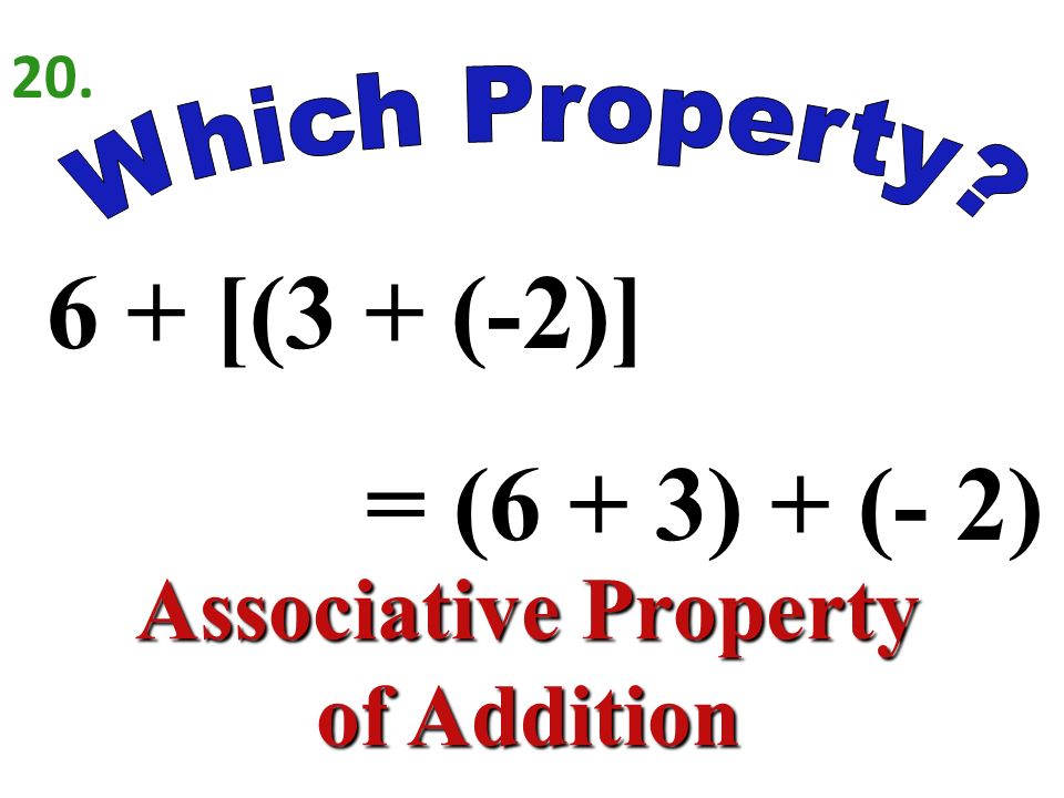 37 – 34 = 3(7 – 4) Distributive Property 19.