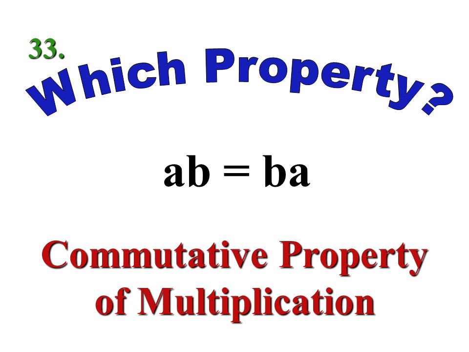 2x + 3 = 3 + 2x Commutative Property of Addition 32.