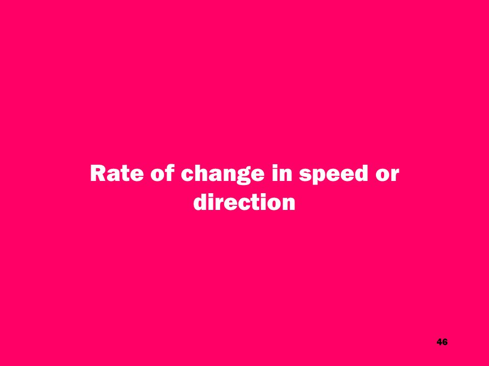 46 Rate of change in speed or direction