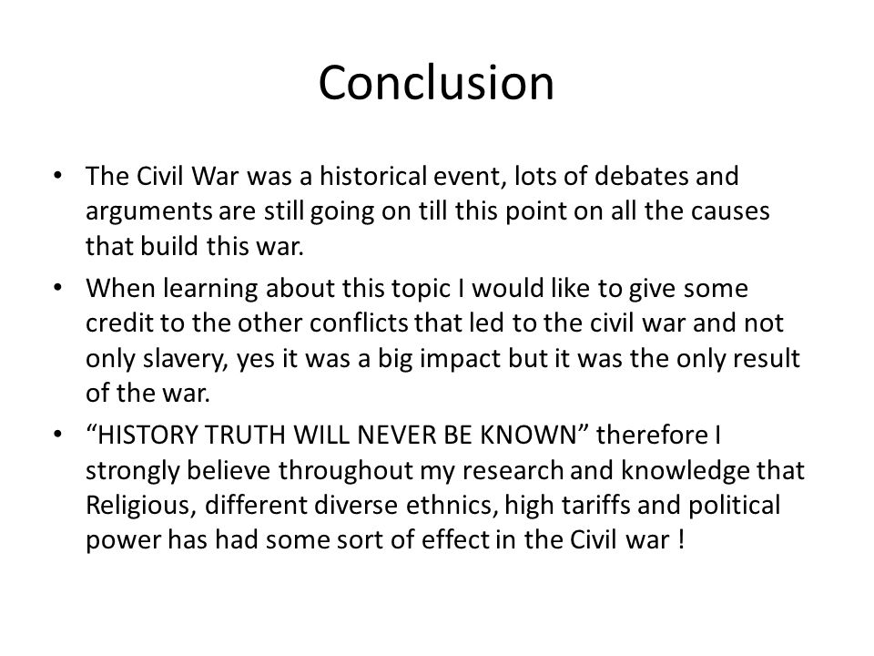 civil war conclusion