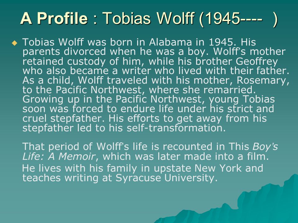tobias wolff biography