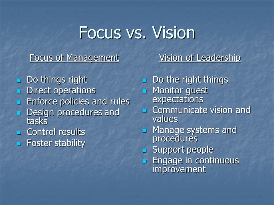 Focus vs.