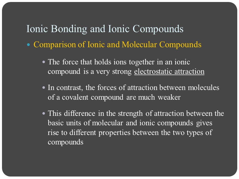 two properties of ionic compounds