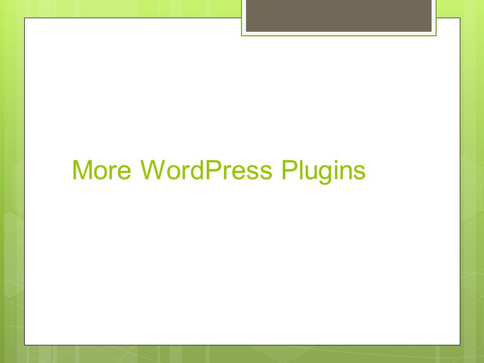 More WordPress Plugins