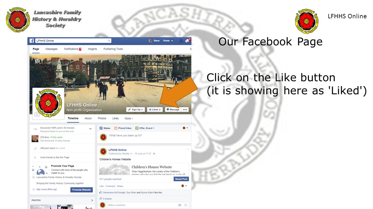 Our Facebook Page Click on the Like button (it is showing here as Liked )