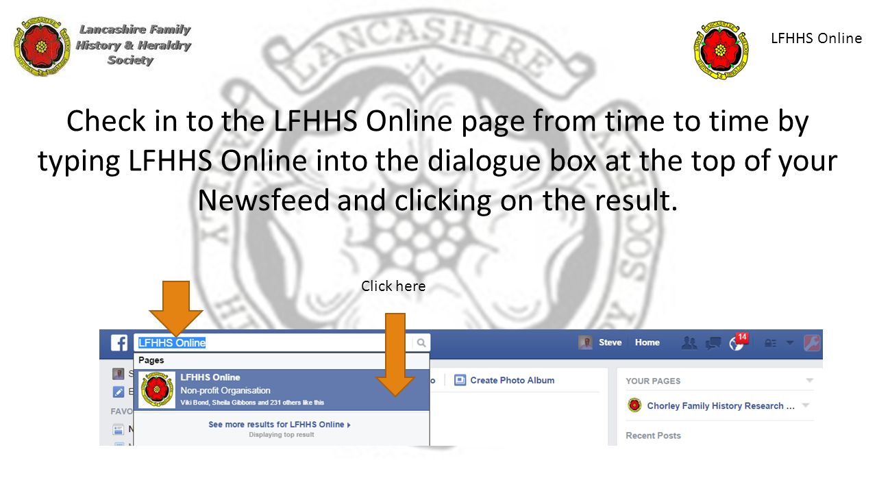 LFHHS Online Check in to the LFHHS Online page from time to time by typing LFHHS Online into the dialogue box at the top of your Newsfeed and clicking on the result.