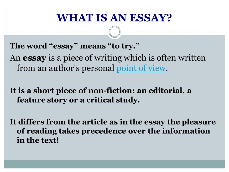 What Is Essay