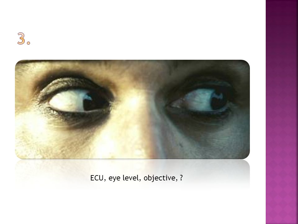 ECU, eye level, objective,