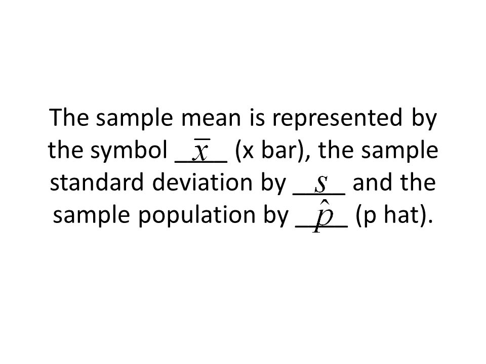 sample mean symbol x bar