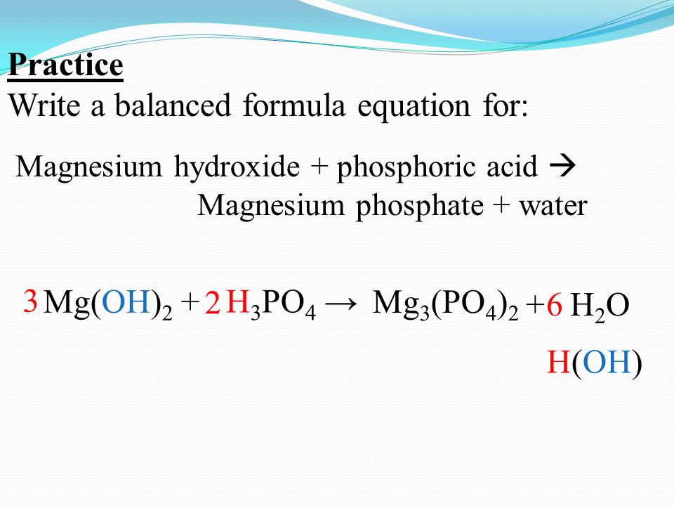 Practice Write a balanced formula equation for: aluminum + oxygen   aluminum oxide Al +Al OO2 →O2 →Al 2 O ppt download
