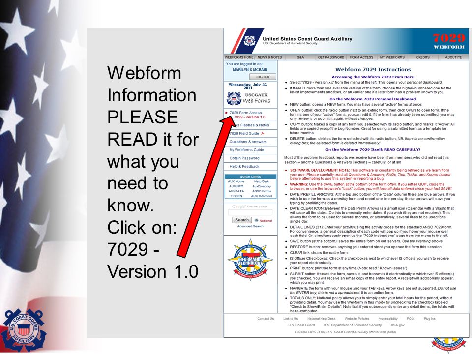 Webform Information PLEASE READ it for what you need to know. Click on: Version 1.0