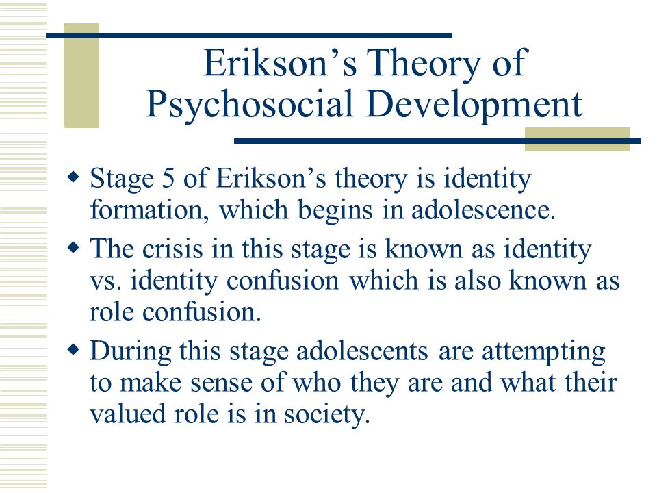 eriksons theory of identity vs identity confusion