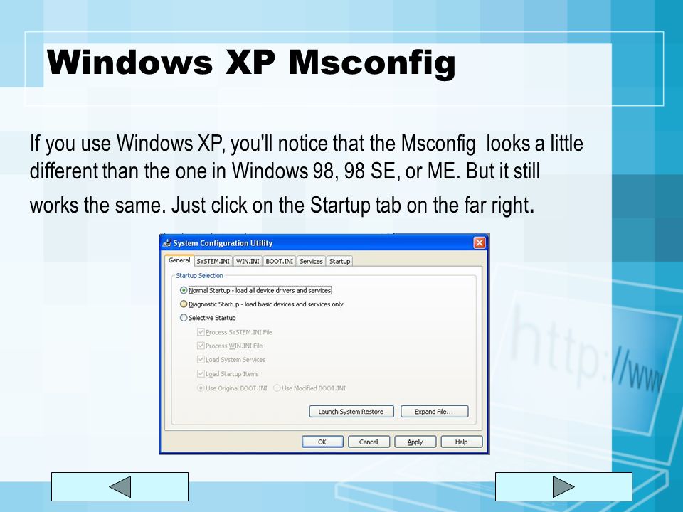 download msconfig para o Windows 98