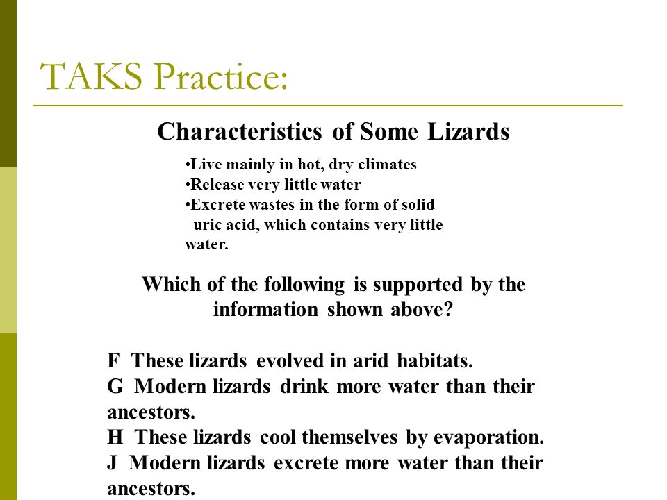 TAKS OBJECTIVE 3 TEKS OBJECTIVE 7 B NATURAL SELECTION AS A