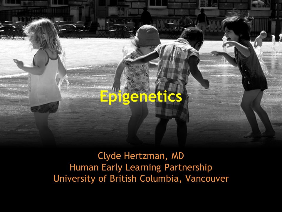 Epigenetics Clyde Hertzman, MD Human Early Learning Partnership University of British Columbia, Vancouver