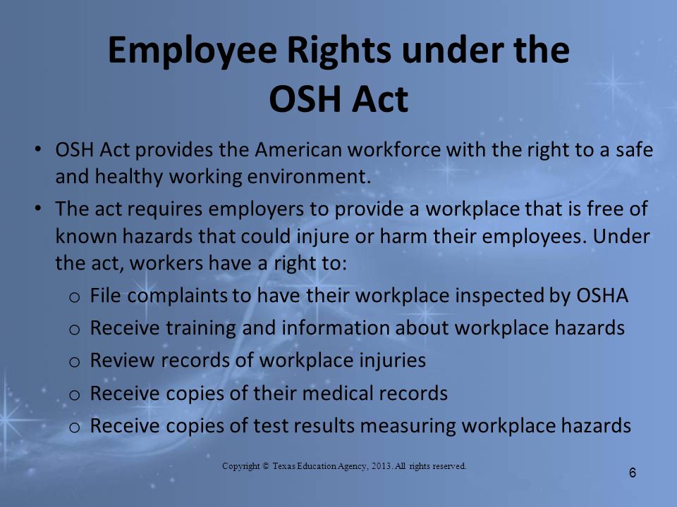 OSHA - Workers Rights - 2013