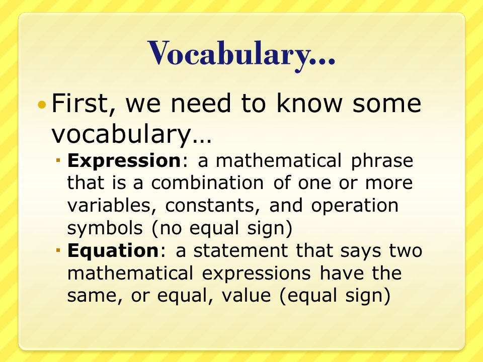 Vocabulary...