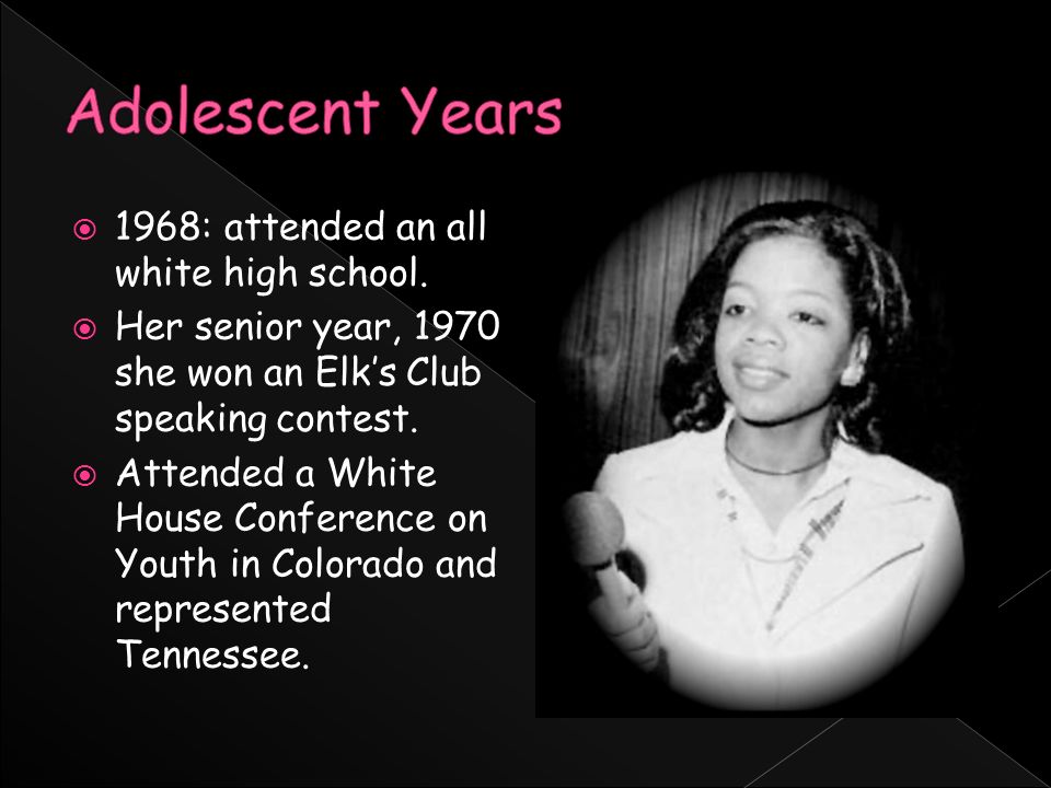  1968: attended an all white high school.
