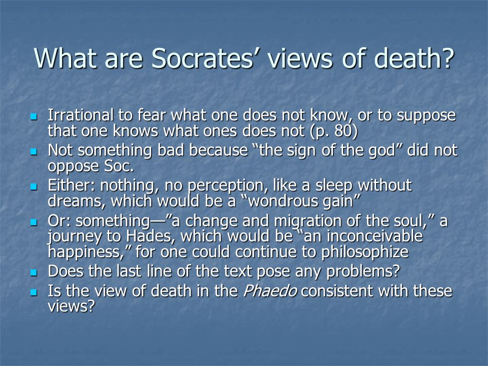 socrates view on death