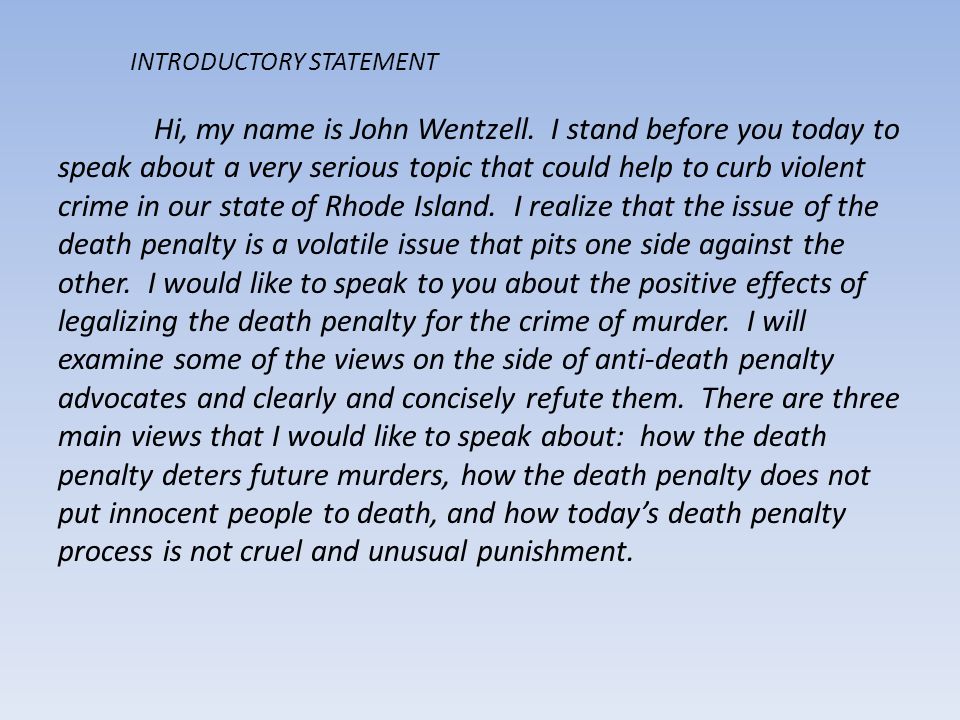 death penalty speech pro