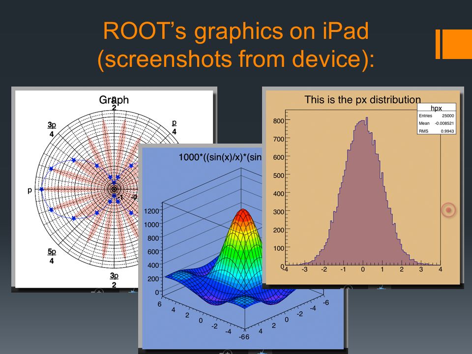 ROOT’s graphics on iPad (screenshots from device):