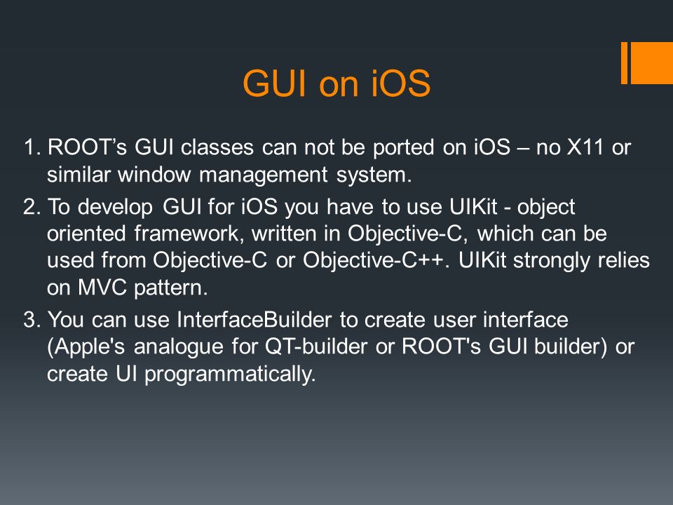 GUI on iOS 1.