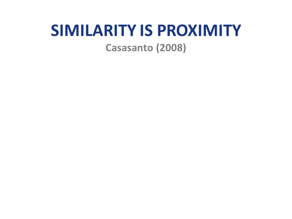 SIMILARITY IS PROXIMITY Casasanto (2008)