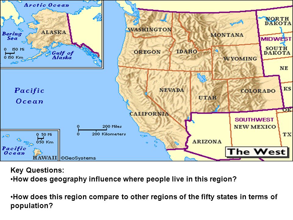 Key Questions: How does geography influence where people live in this region.