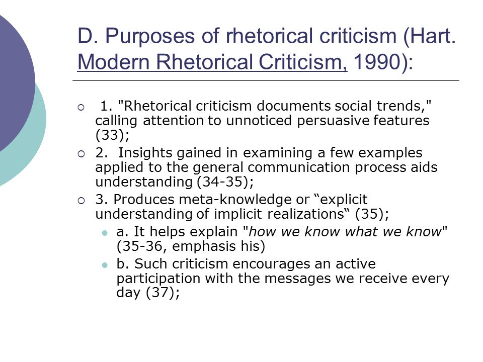 rhetorical criticism examples