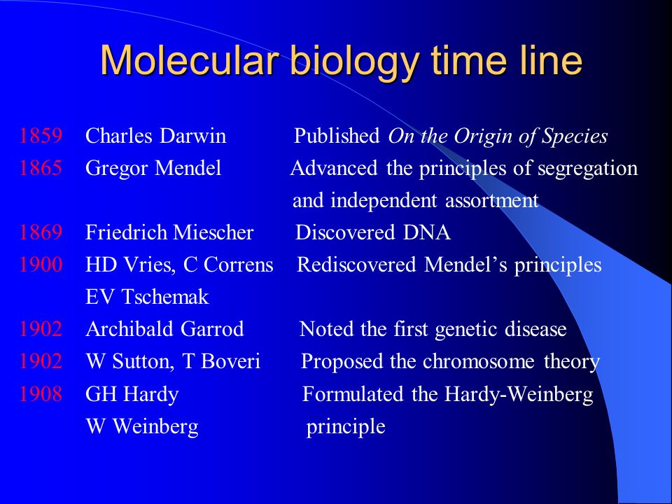 A brief history of Molecular biology. Big names Charles Darwin ( ) On the origin of species by means of the natural selection (1859) - ppt download