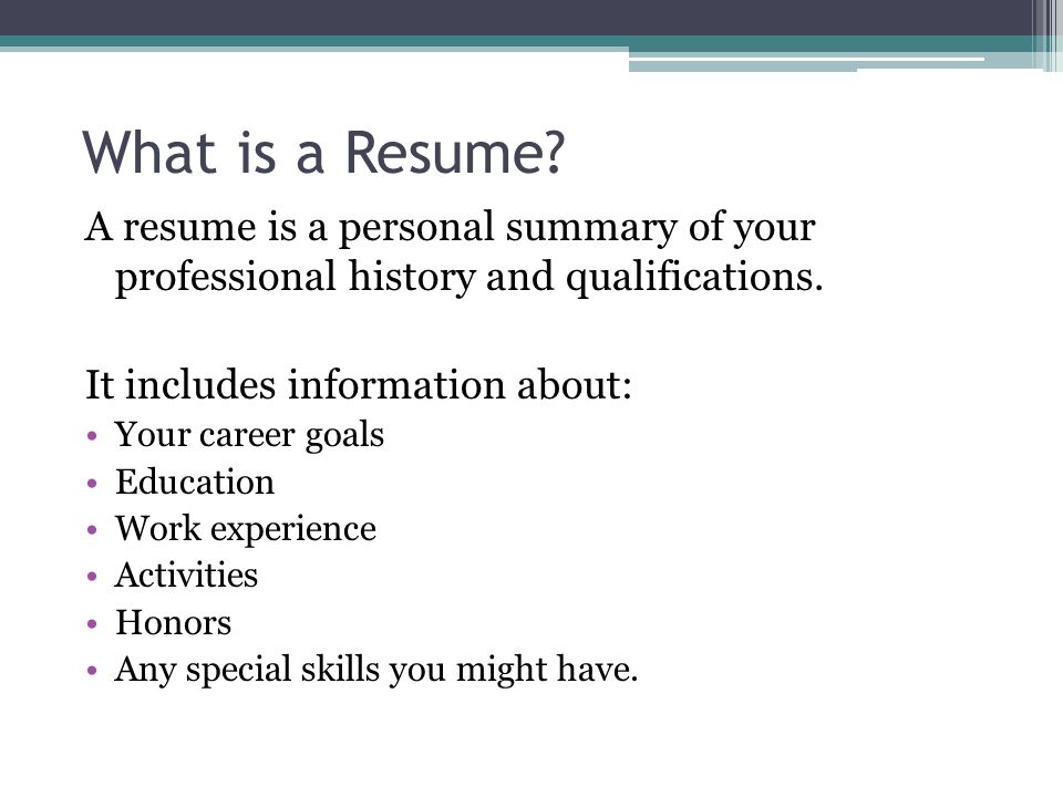 a resume is lara