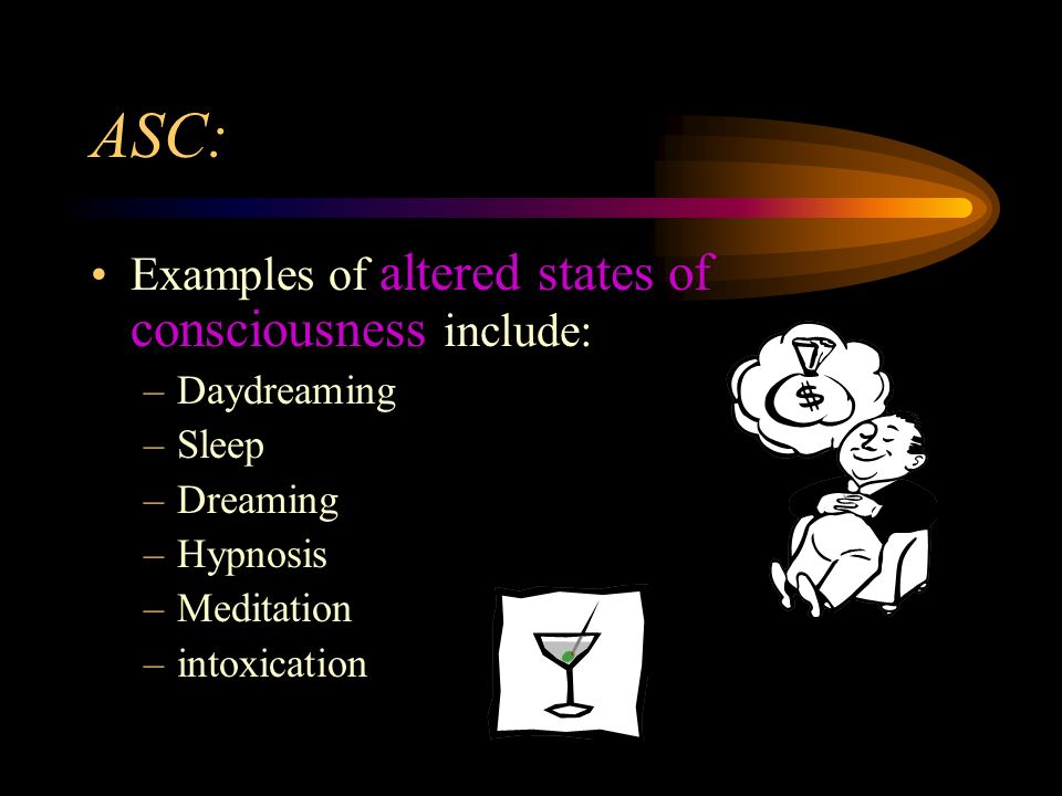 daydreaming meditation intoxication sleep and hypnosis are all types of