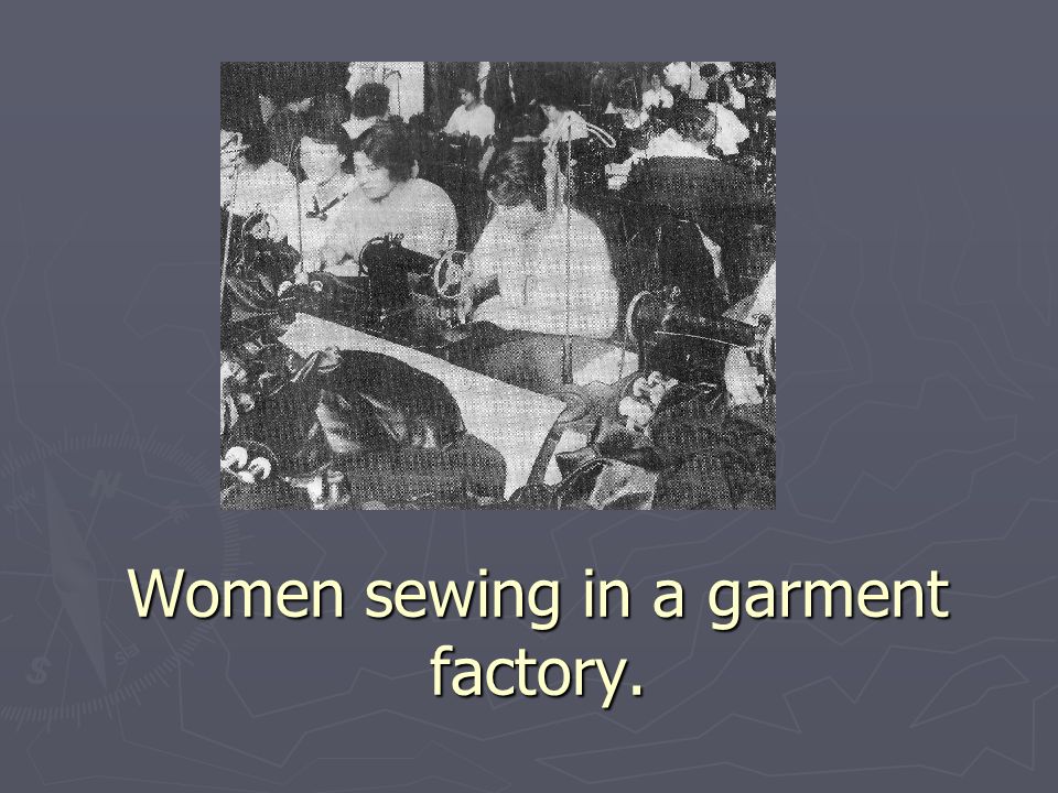 Women sewing in a garment factory.