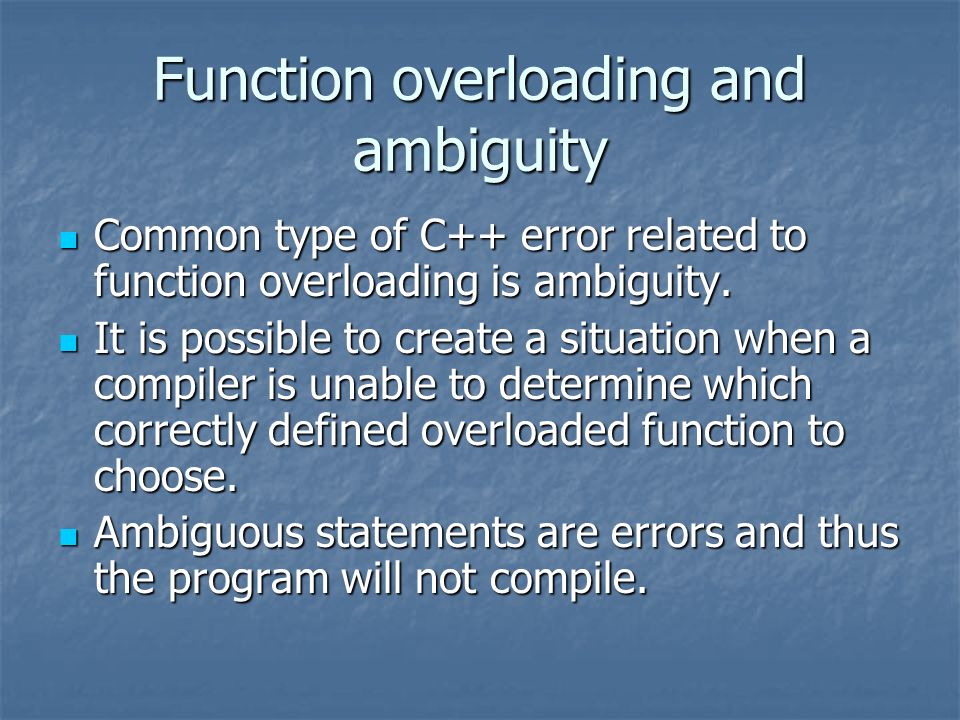 Function overloading(c++)